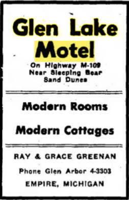 Duneswood Resort (Glen Lake Motel, Sleeping Bear Motel) - Aug 1955